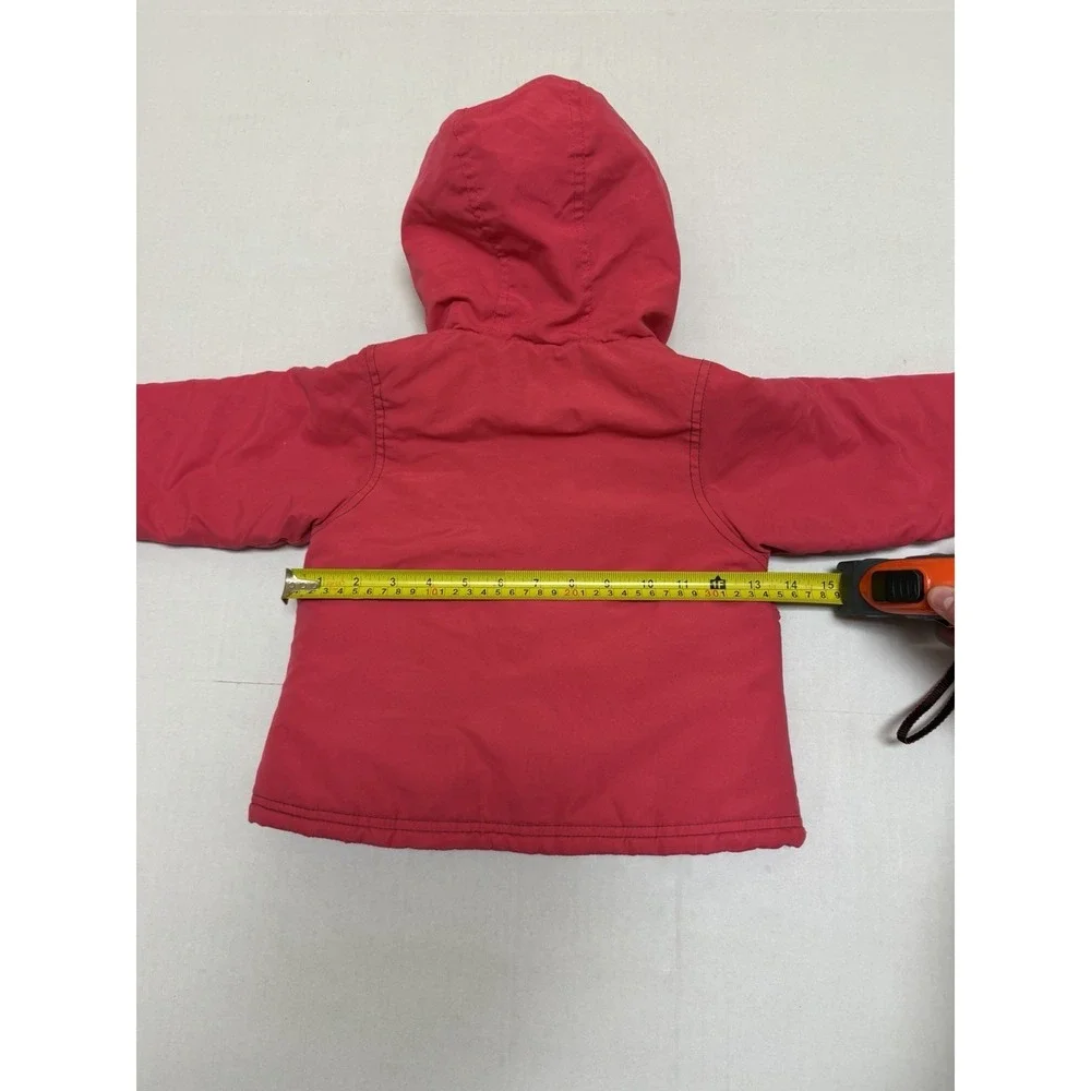 y2k OshKosh Bigosh pink zip up jacket with fur hood, kid's 18‎ months